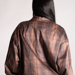 Brown Check Oversized Windbreaker - Liquor n Poker