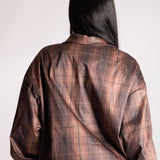 Brown Check Oversized Windbreaker - Liquor n Poker