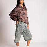 Brown Check Oversized Windbreaker - Liquor n Poker