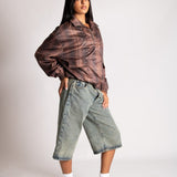Brown Check Oversized Windbreaker - Liquor n Poker