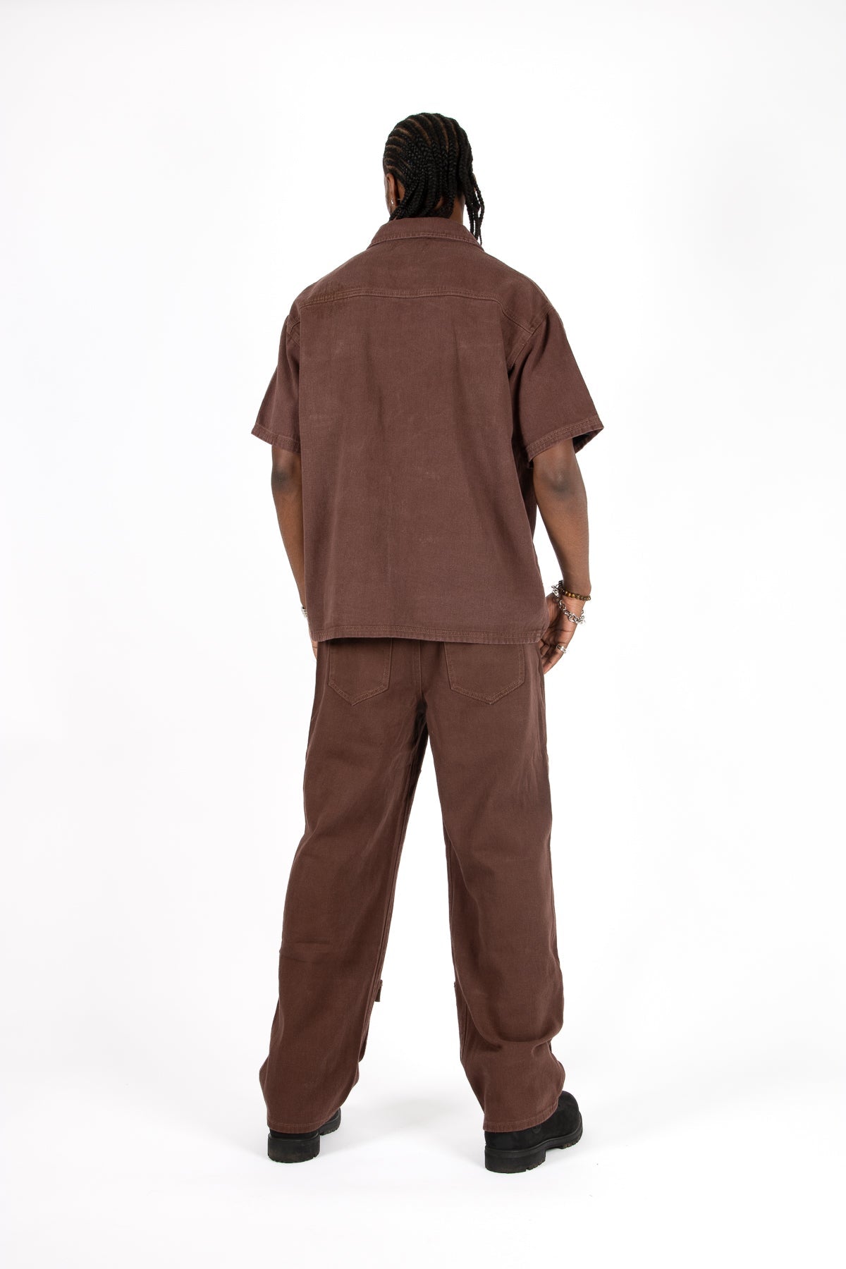 Brown Clasp Detail Utility Shirt - Liquor n Poker