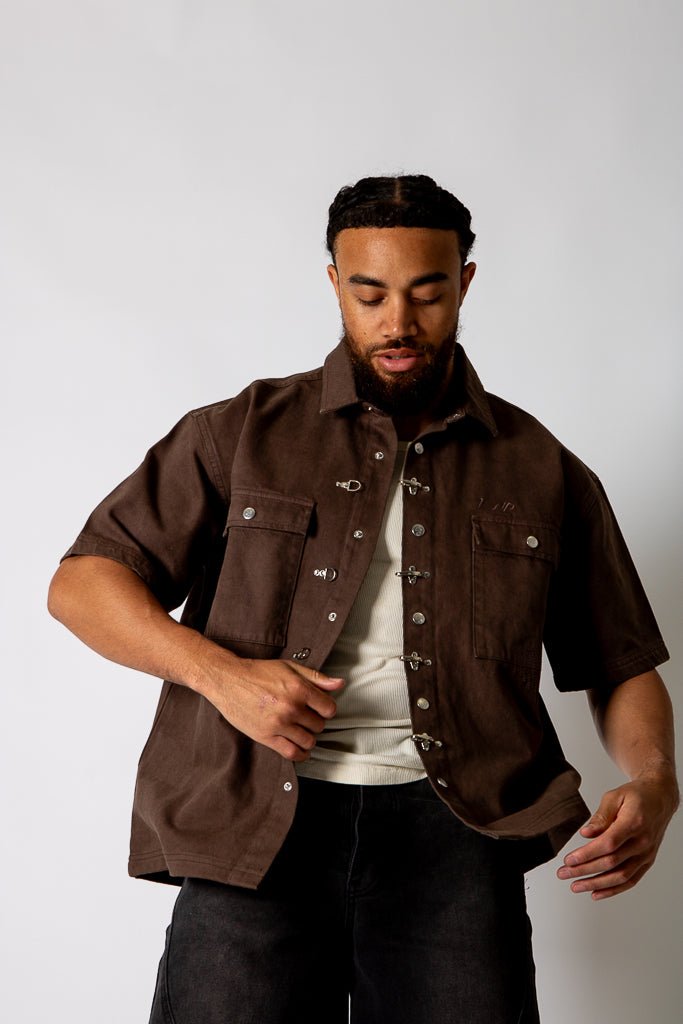 Brown Fireman Clasp Buckle Shirt - Liquor n Poker