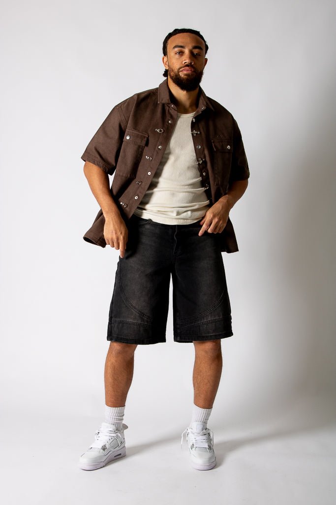 Brown Fireman Clasp Buckle Shirt - Liquor n Poker