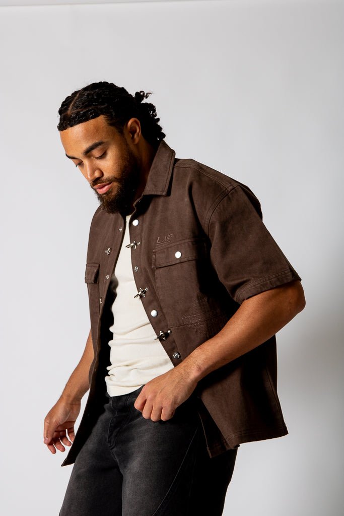 Brown Fireman Clasp Buckle Shirt - Liquor n Poker