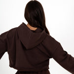 Brown Lnp Essential Cropped Hoodie - Liquor n Poker
