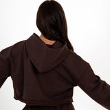 Brown Lnp Essential Cropped Hoodie - Liquor n Poker