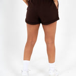 Brown Lnp Essential Relaxed Raw Edge Shorts - Liquor n Poker