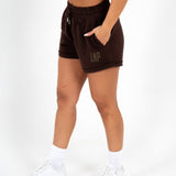 Brown Lnp Essential Relaxed Raw Edge Shorts - Liquor n Poker