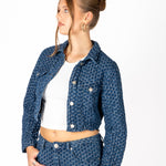 Bubble Cropped Denim Jacket - Liquor n Poker