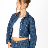 Bubble Cropped Denim Jacket - Liquor n Poker