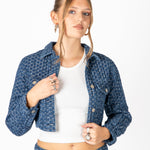 Bubble Cropped Denim Jacket - Liquor n Poker