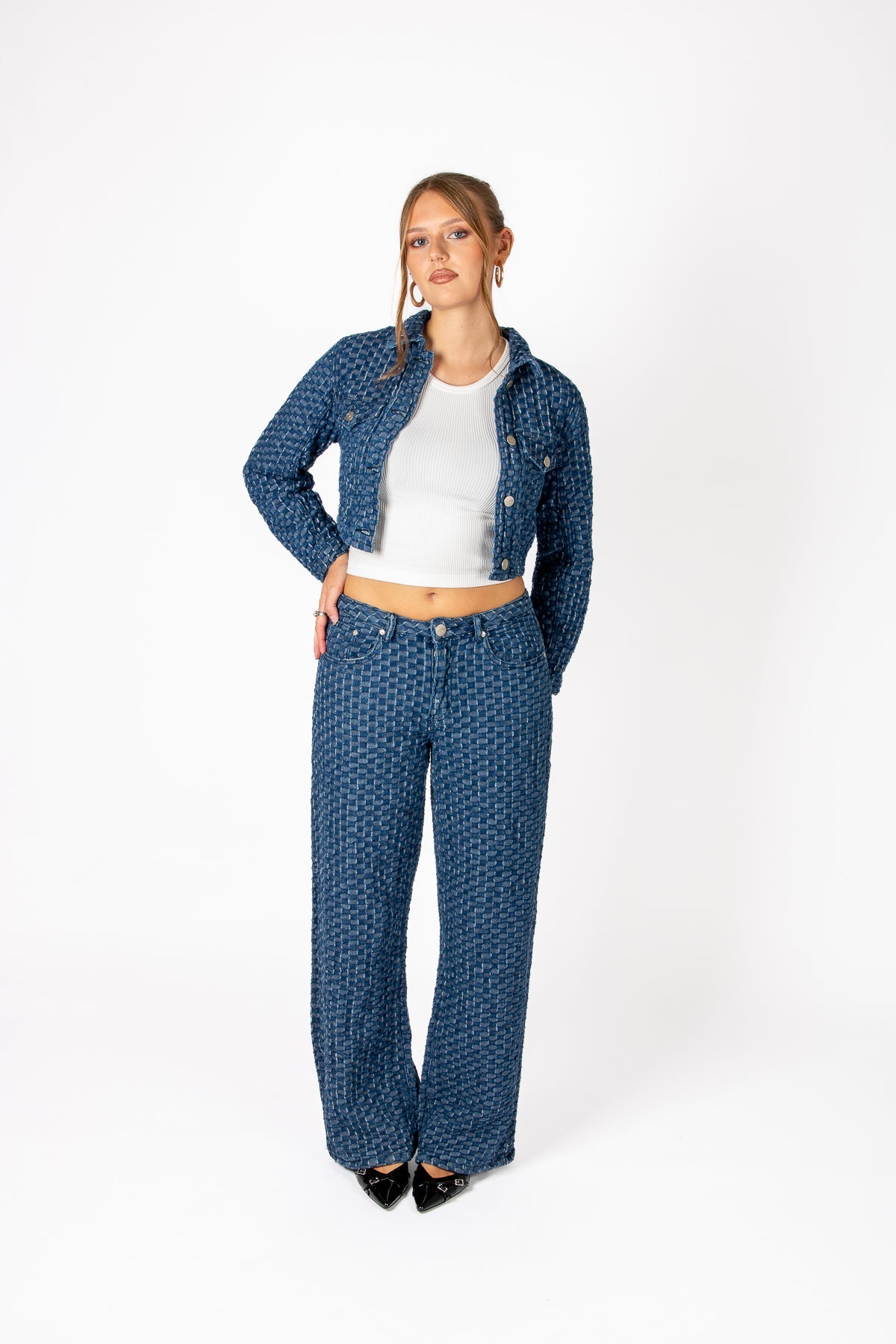 Bubble Denim Mid Rise Jeans - Liquor n Poker