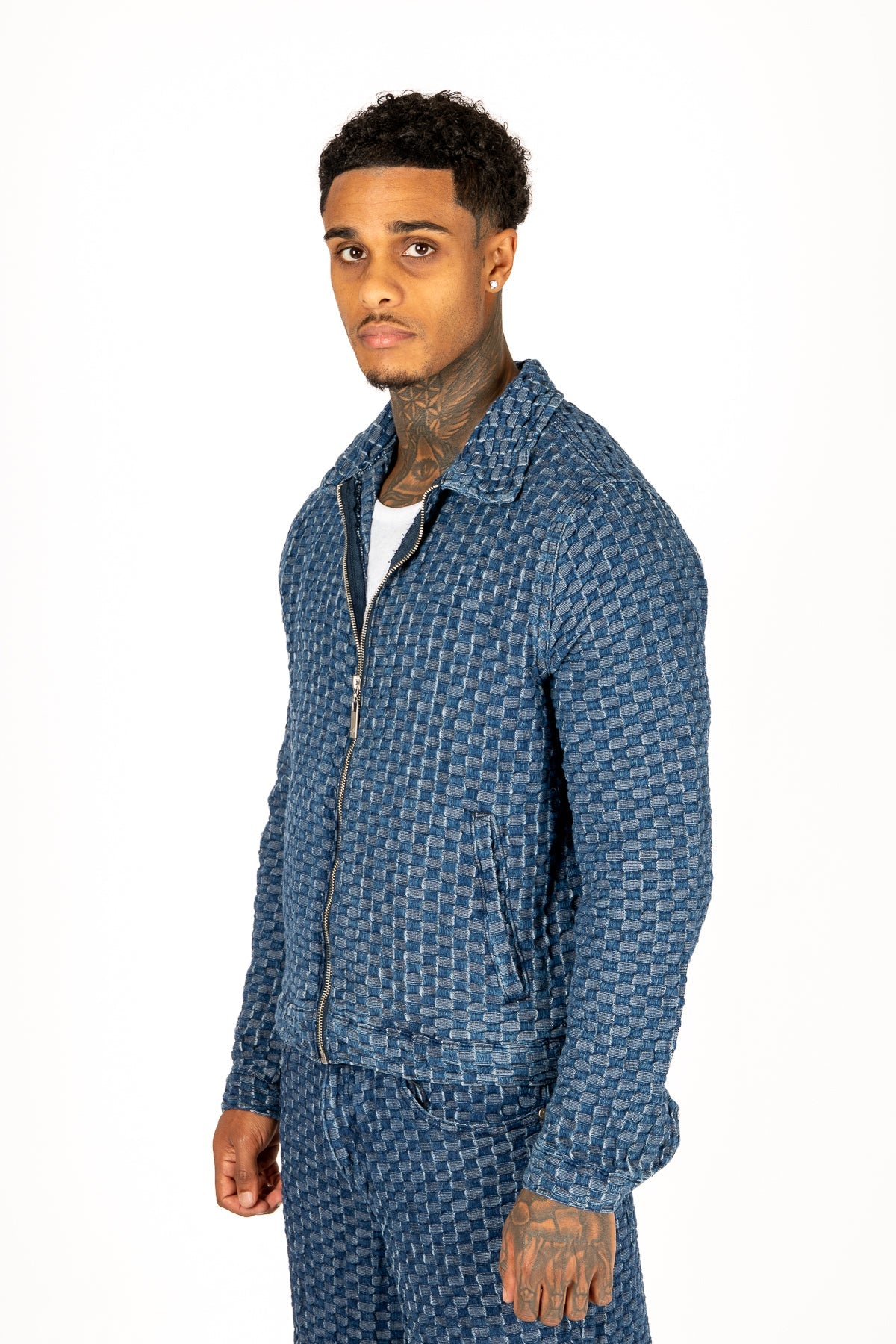 Bubble Denim Zip Up Denim Jacket - Liquor n Poker