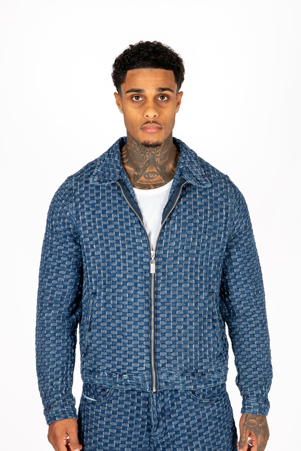 Bubble Denim Zip Up Denim Jacket - Liquor n Poker