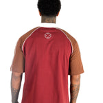 Burgundy Oversized Graphic Printed Polo T-Shirt - Liquor n Poker