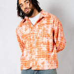 Burnt Orange Check Zip - Up Flannel Shirt - Liquor n Poker