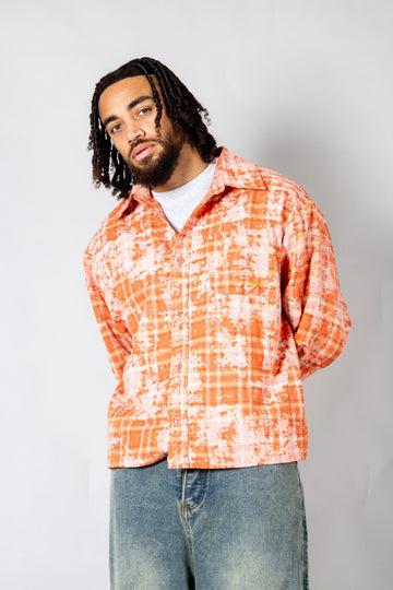 VICE - Burnt Orange Check Boxy Shirt