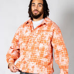 Burnt Orange Check Zip - Up Flannel Shirt - Liquor n Poker