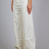 Cairo Wide Leg Jeans In Ecru Denim - Liquor n Poker