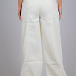 Cairo Wide Leg Jeans In Ecru Denim - Liquor n Poker