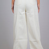 Cairo Wide Leg Jeans In Ecru Denim - Liquor n Poker