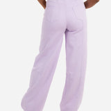Cairo Wide Leg Jeans In Lilac - Liquor n Poker