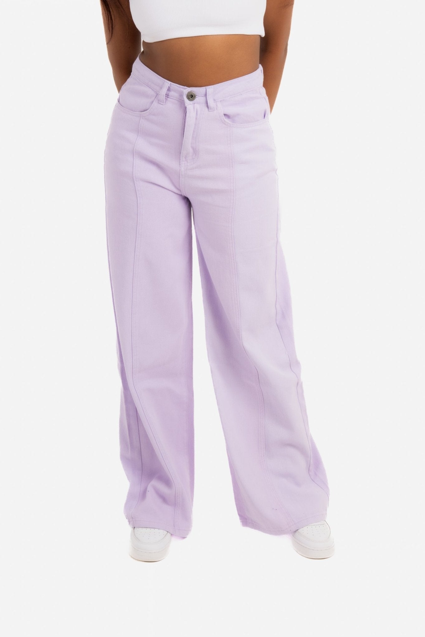 Cairo Wide Leg Jeans In Lilac - Liquor n Poker