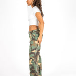 Camo Stud Detail Low Rise Cargos - Liquor n Poker