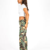 Camo Stud Detail Low Rise Cargos - Liquor n Poker