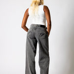 Charcoal Grey Mid Rise Straight Leg Jeans (No Turn Up) - Liquor n Poker