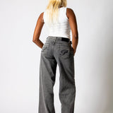 Charcoal Grey Mid Rise Straight Leg Jeans (No Turn Up) - Liquor n Poker