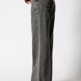 Charcoal Grey Mid Rise Straight Leg Jeans (No Turn Up) - Liquor n Poker