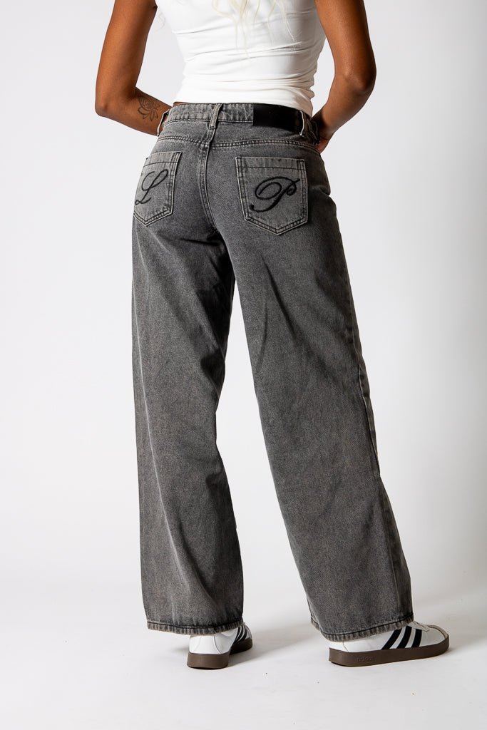 Charcoal Grey Mid Rise Straight Leg Jeans (No Turn Up) - Liquor n Poker