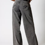 Charcoal Grey Mid Rise Straight Leg Jeans (No Turn Up) - Liquor n Poker