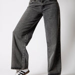 Charcoal Grey Mid Rise Straight Leg Jeans (No Turn Up) - Liquor n Poker