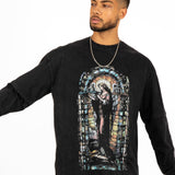 Charcoal Long Sleeve "Renaissance" Graphic Printed T-Shirt - Liquor n Poker