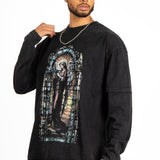 Charcoal Long Sleeve "Renaissance" Graphic Printed T-Shirt - Liquor n Poker