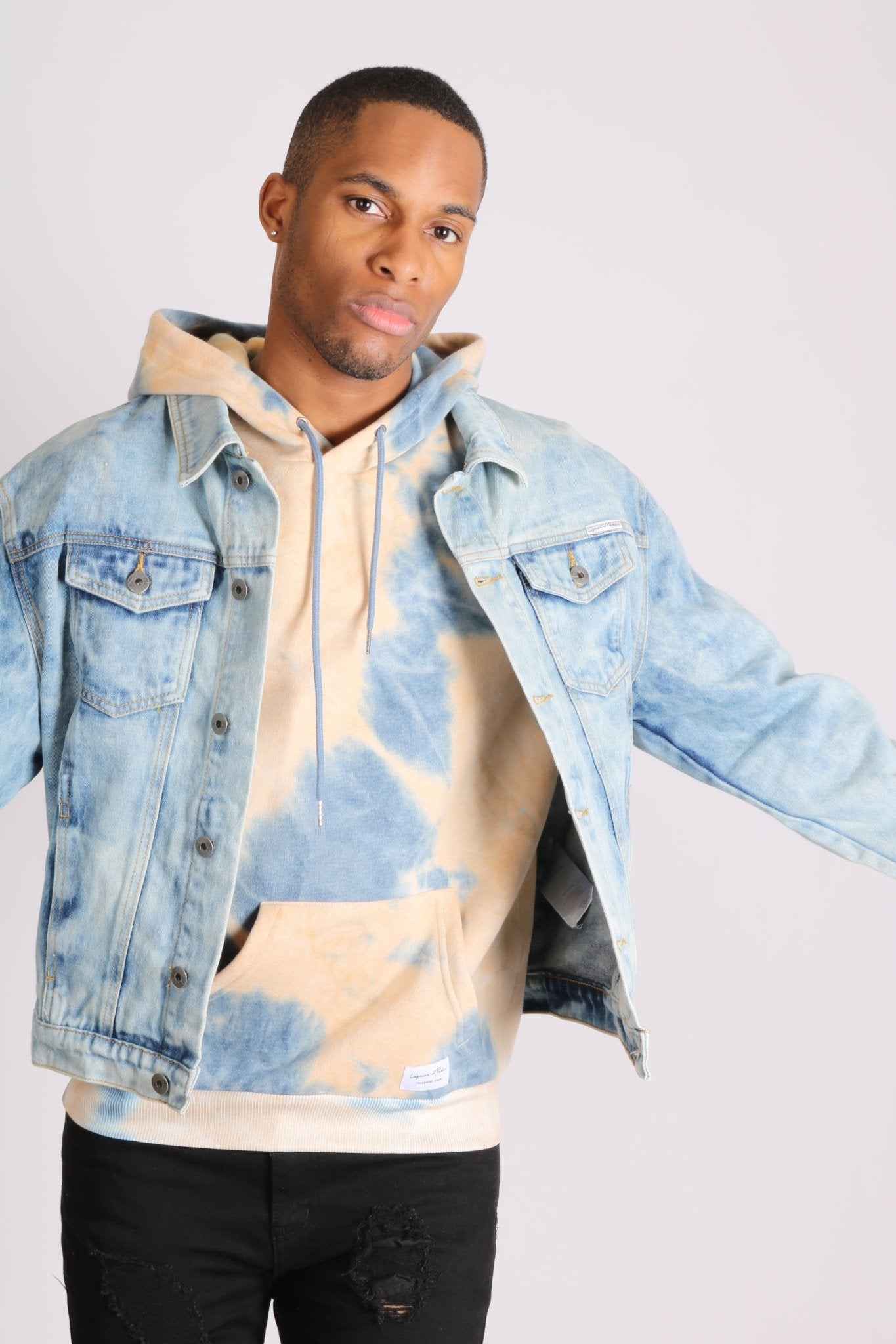 Cloudy Bleach Wash Denim Jacket - Liquor n Poker