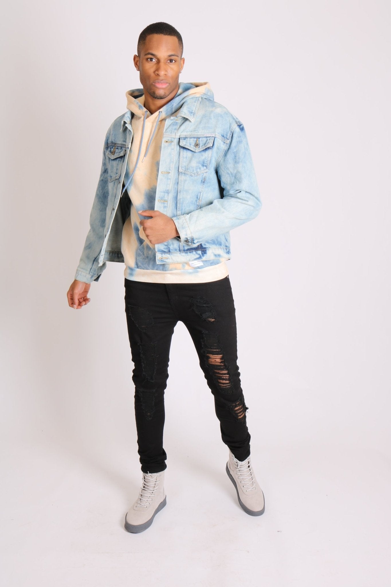 Cloudy Bleach Wash Denim Jacket - Liquor n Poker