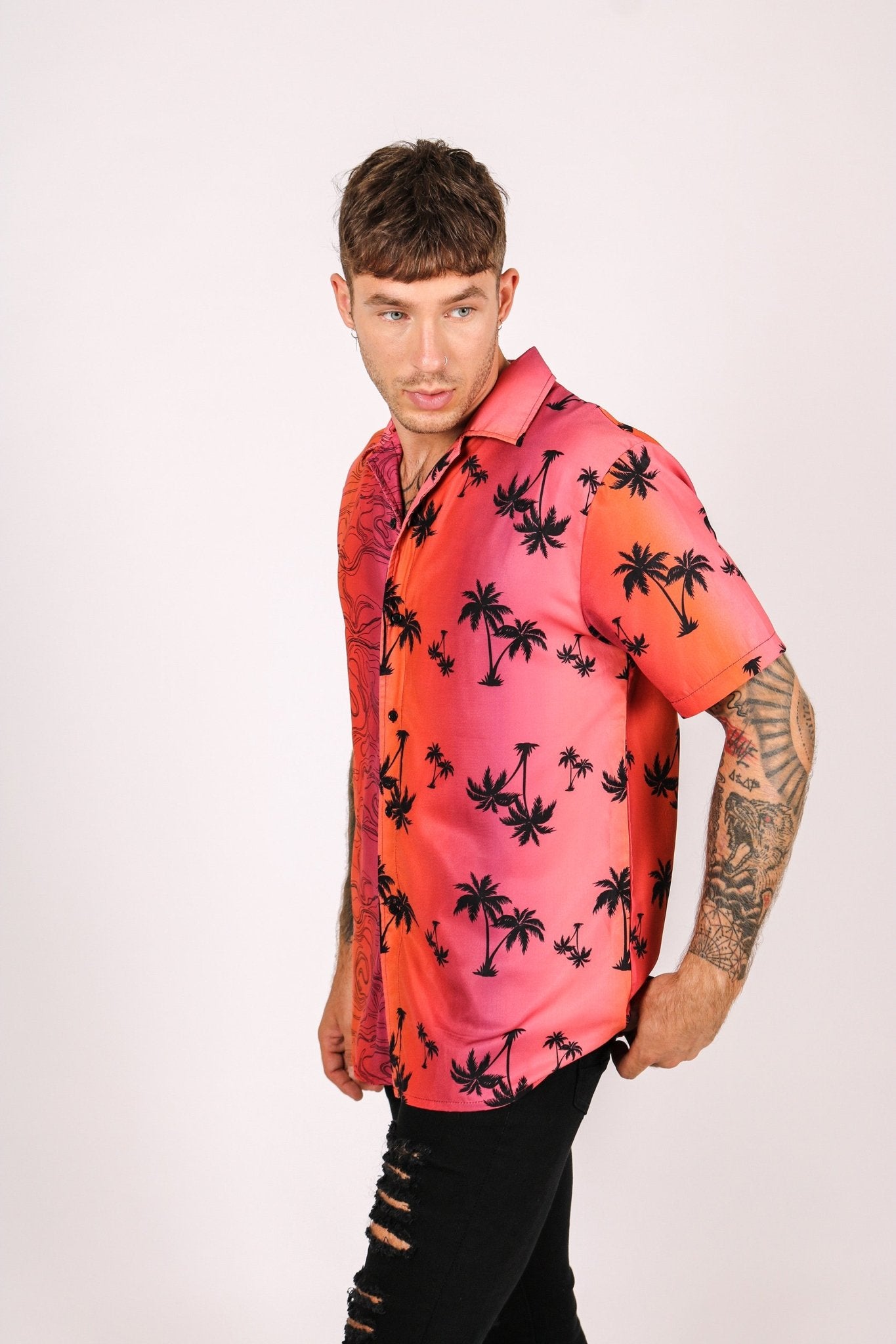 Cuba Hawaiian Resort Shirt With Split Print - Liquor n Poker
