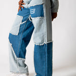 Cut-N-Sew Baggy Blue Denim Jeans - Liquor n Poker