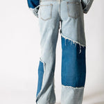 Cut-N-Sew Baggy Blue Denim Jeans - Liquor n Poker
