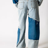 Cut-N-Sew Baggy Blue Denim Jeans - Liquor n Poker