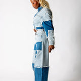 Cut-N-Sew Baggy Blue Denim Jeans - Liquor n Poker