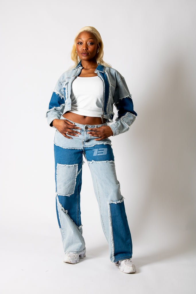 Cut-N-Sew Baggy Blue Denim Jeans - Liquor n Poker
