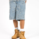 Denim Distressed Detail Jorts - Liquor n Poker