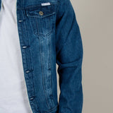 Denim Jacket With Borg Collar In Dark Indigo - Liquor n Poker