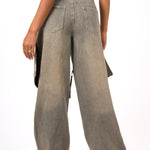 Dirty Wash Baggy Fit & Oversized Pocket Jeans - Liquor n Poker