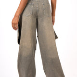 Dirty Wash Baggy Fit & Oversized Pocket Jeans - Liquor n Poker