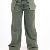 Dirty Wash Denim Baggy Pocket Jean - Liquor n Poker